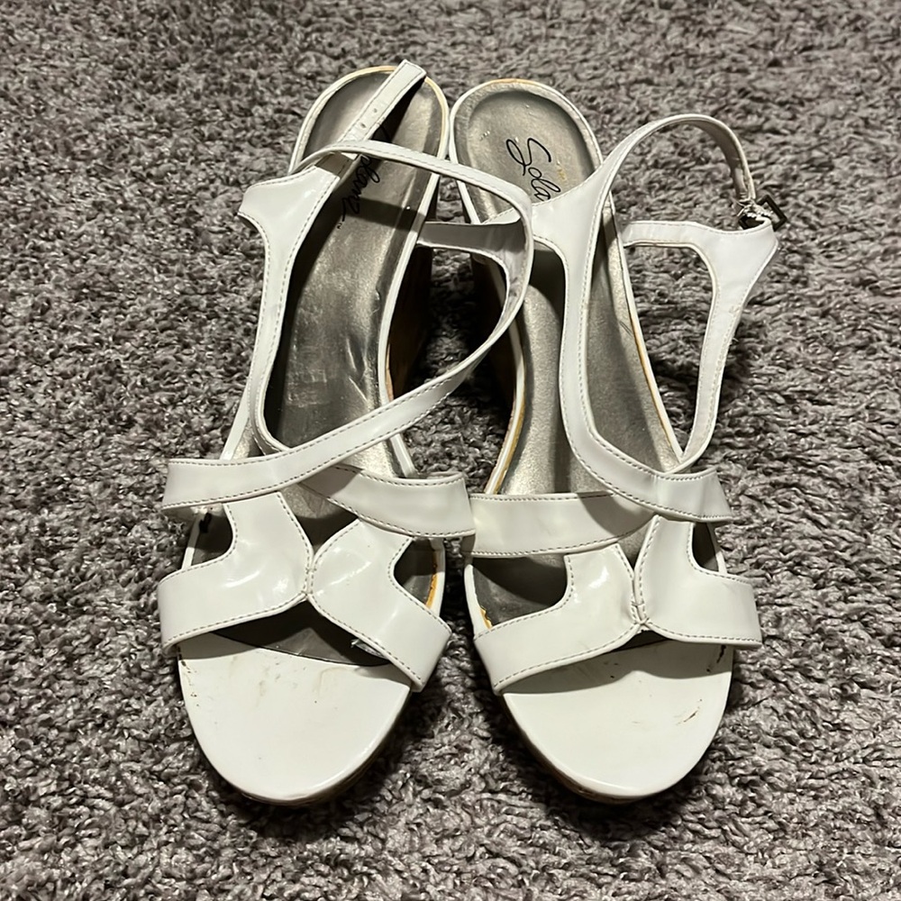 White and tan wedges